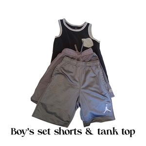 Nike + Rusell short + 100% cotton tank top black-gray size M (5-6)